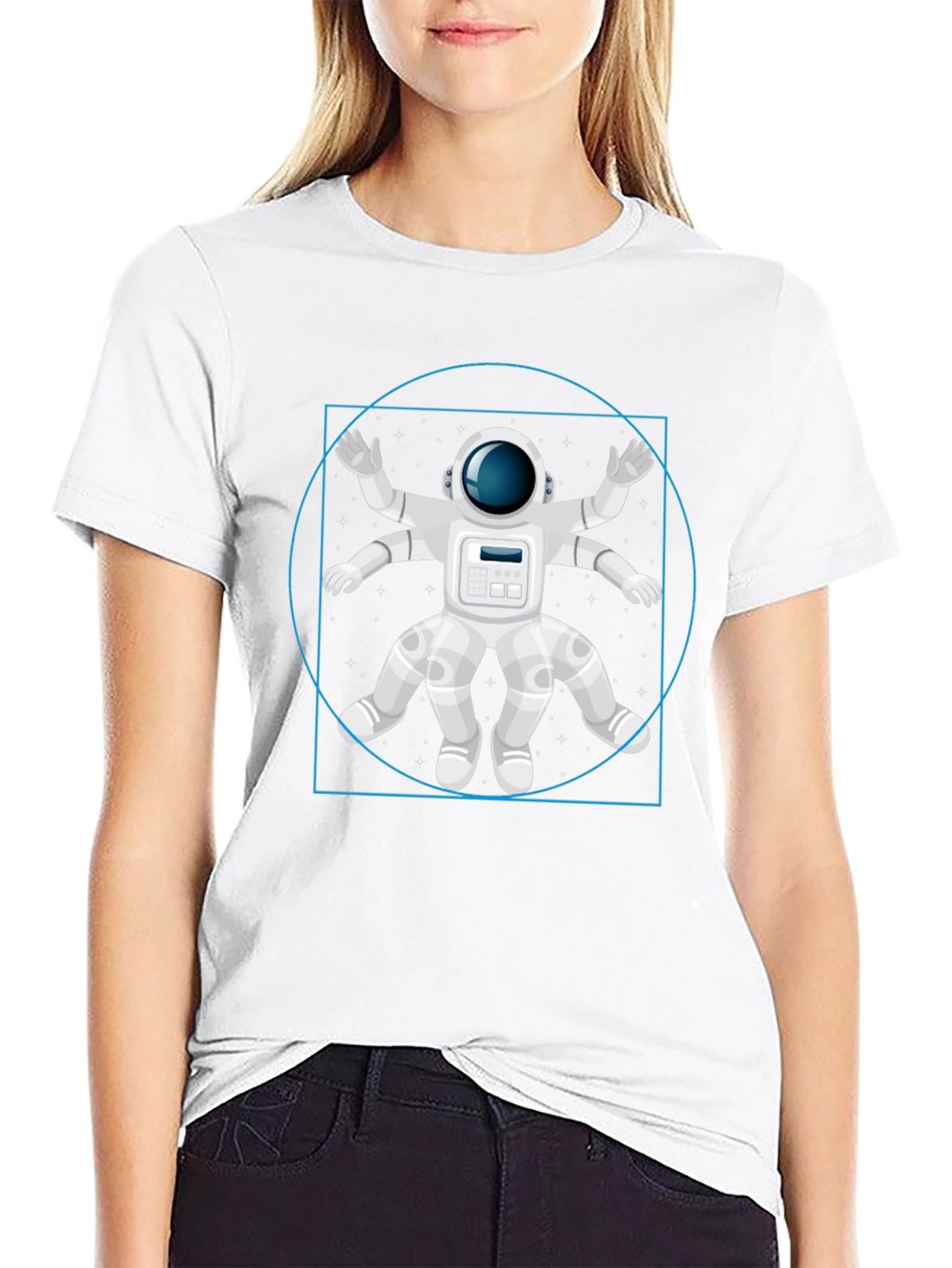 Astronaut Vitruvian Man Graphic T-Shirt
