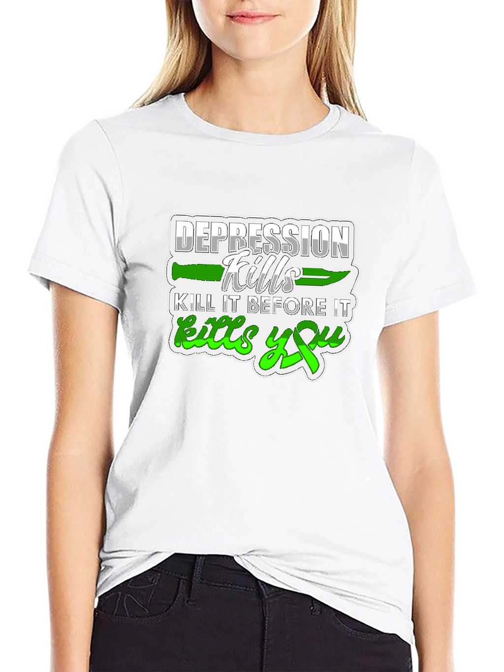 Depression Kills Graphic Tee - Black Cotton T-Shirt