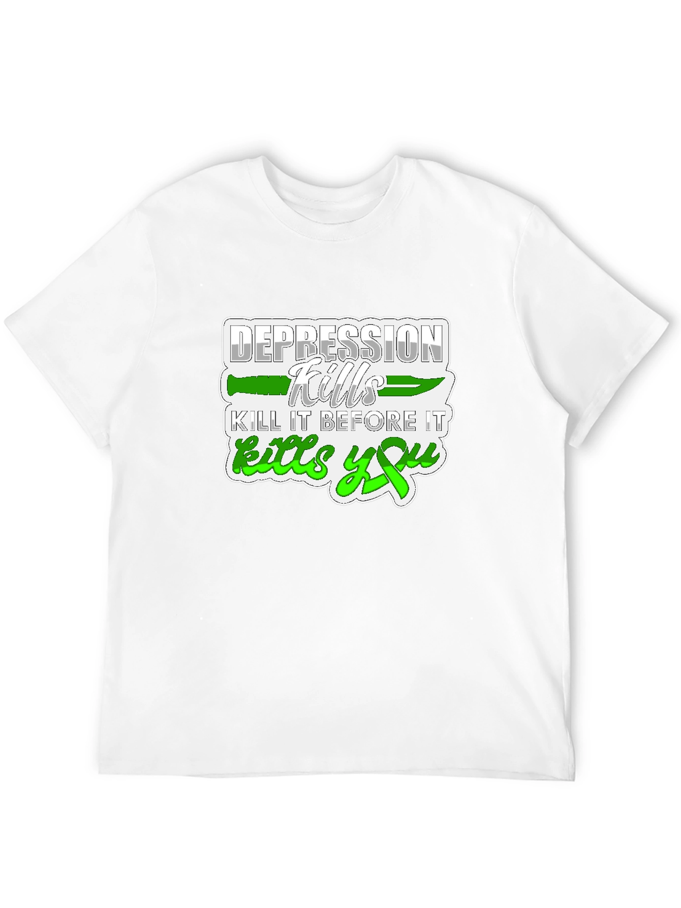 Depression Kills Graphic Tee - Black Cotton T-Shirt