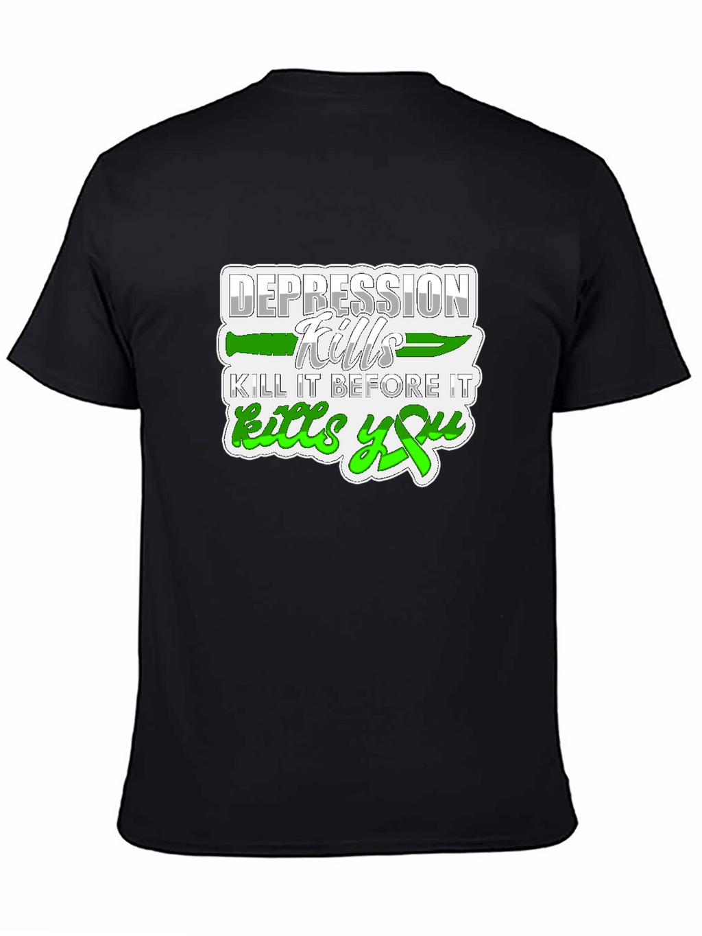 Depression Kills Graphic Tee - Black Cotton T-Shirt