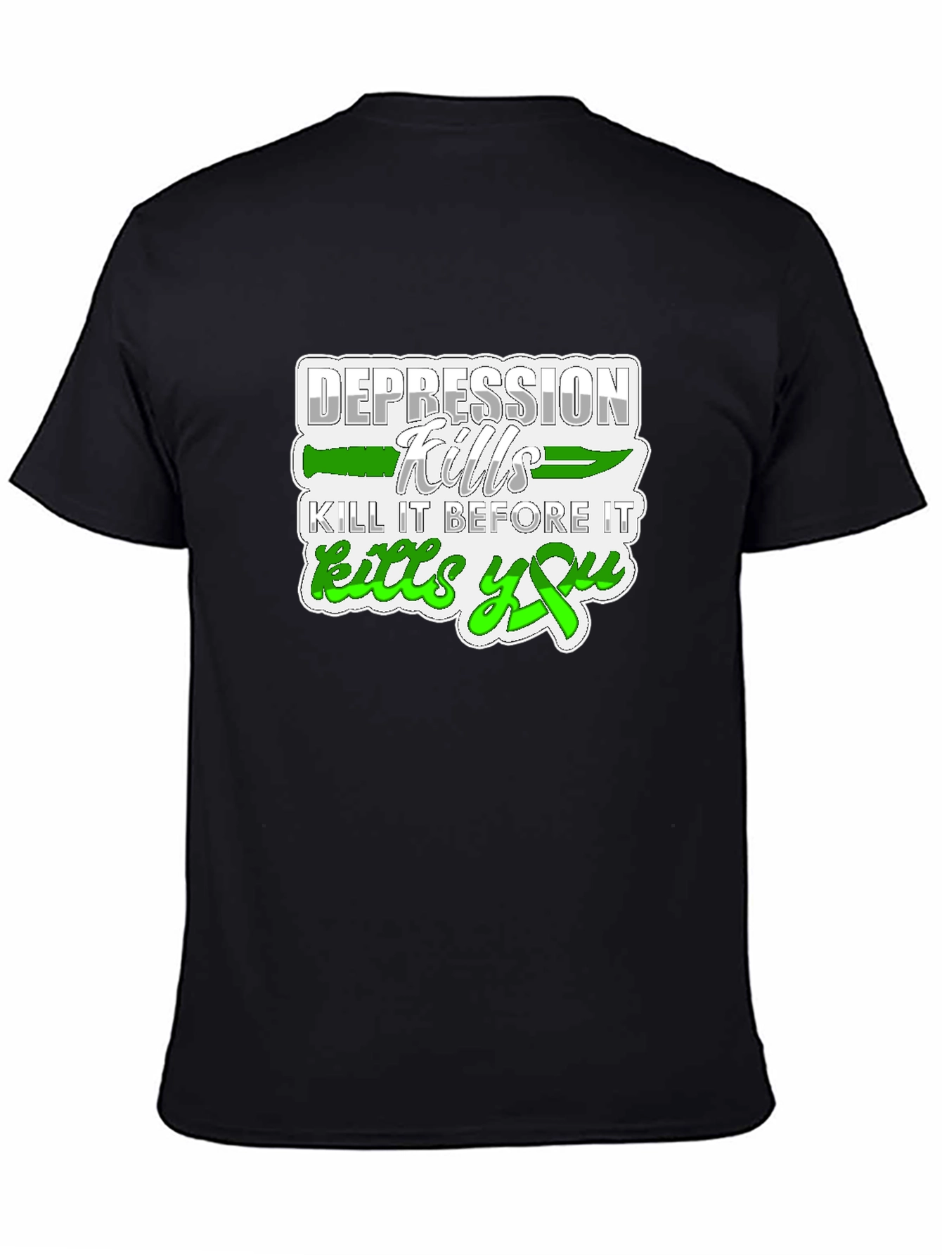 Depression Kills Graphic Tee - Black Cotton T-Shirt