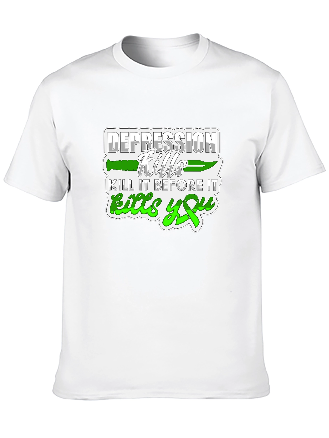 Depression Kills Graphic Tee - Black Cotton T-Shirt