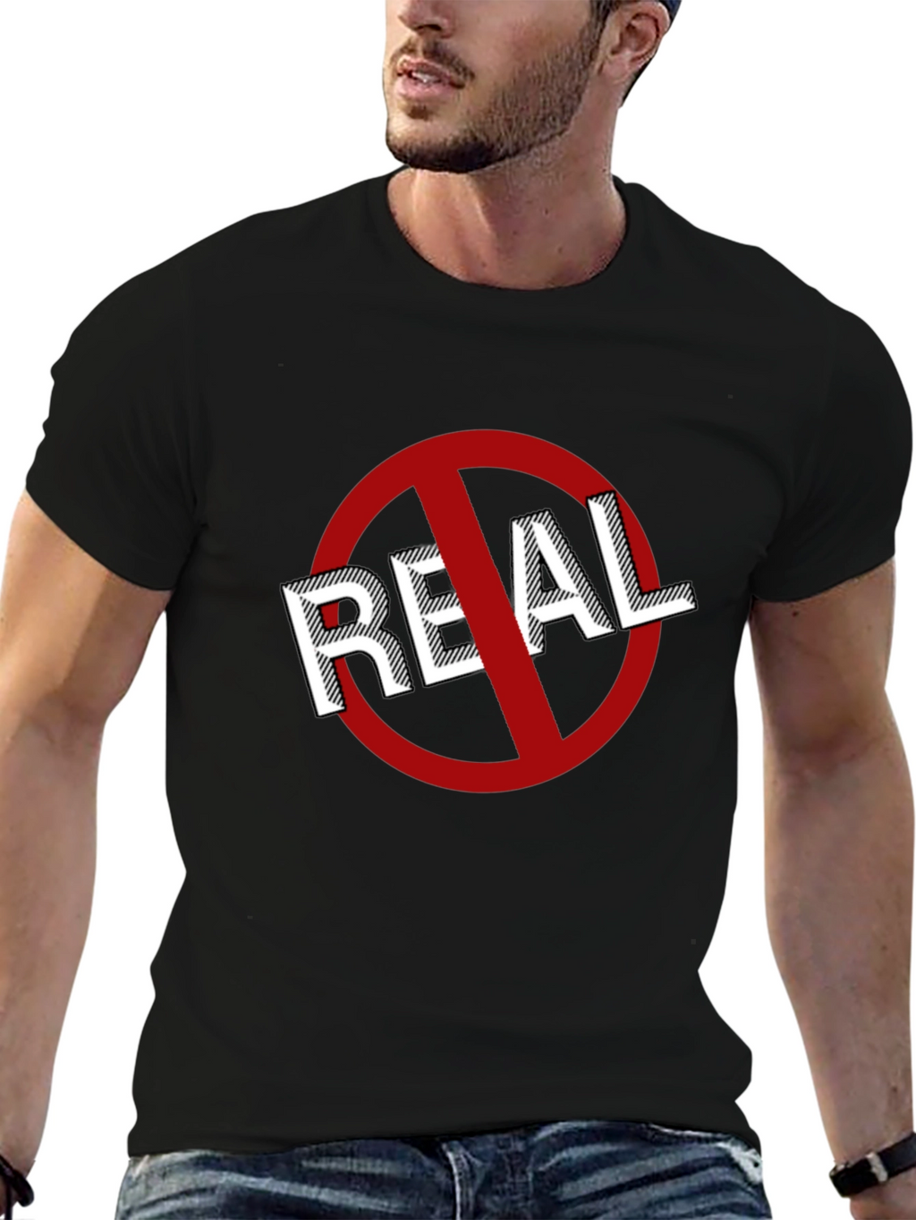 Anti-Real T-Shirt: Bold Graphic Tee for Statement Style
