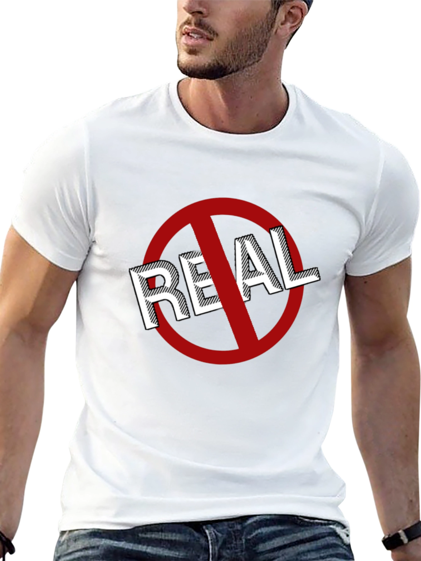 Anti-Real T-Shirt: Bold Graphic Tee for Statement Style