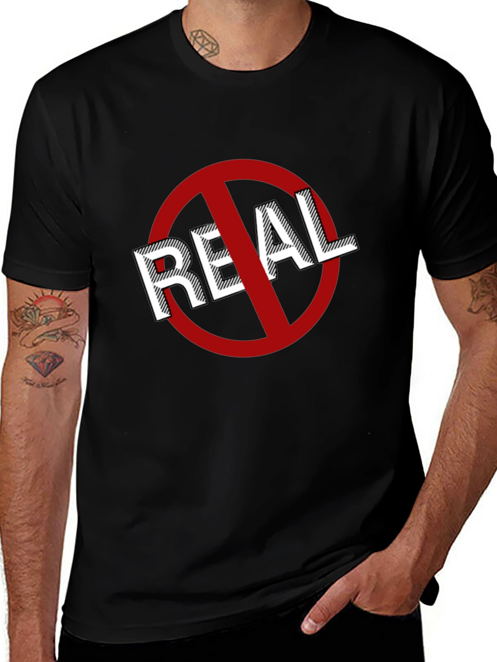 Anti-Real T-Shirt: Bold Graphic Tee for Statement Style