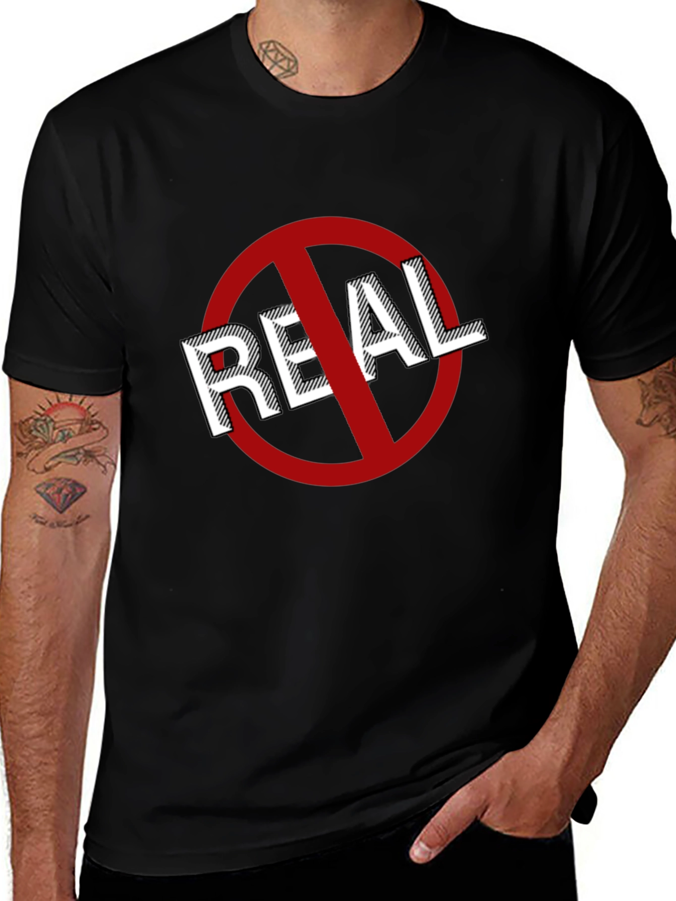 Anti-Real T-Shirt: Bold Graphic Tee for Statement Style