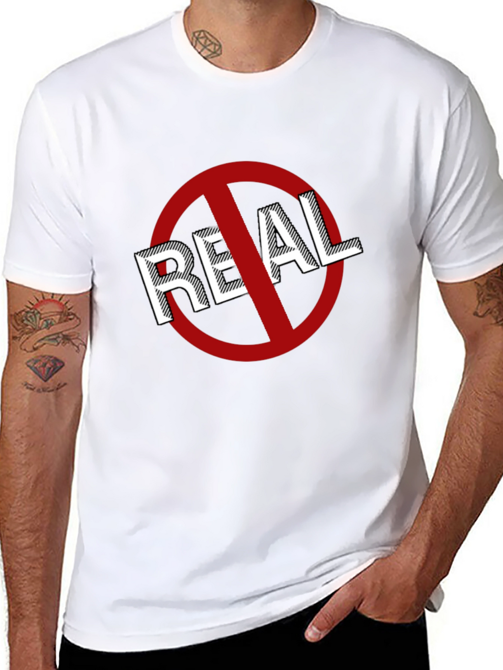 Anti-Real T-Shirt: Bold Graphic Tee for Statement Style