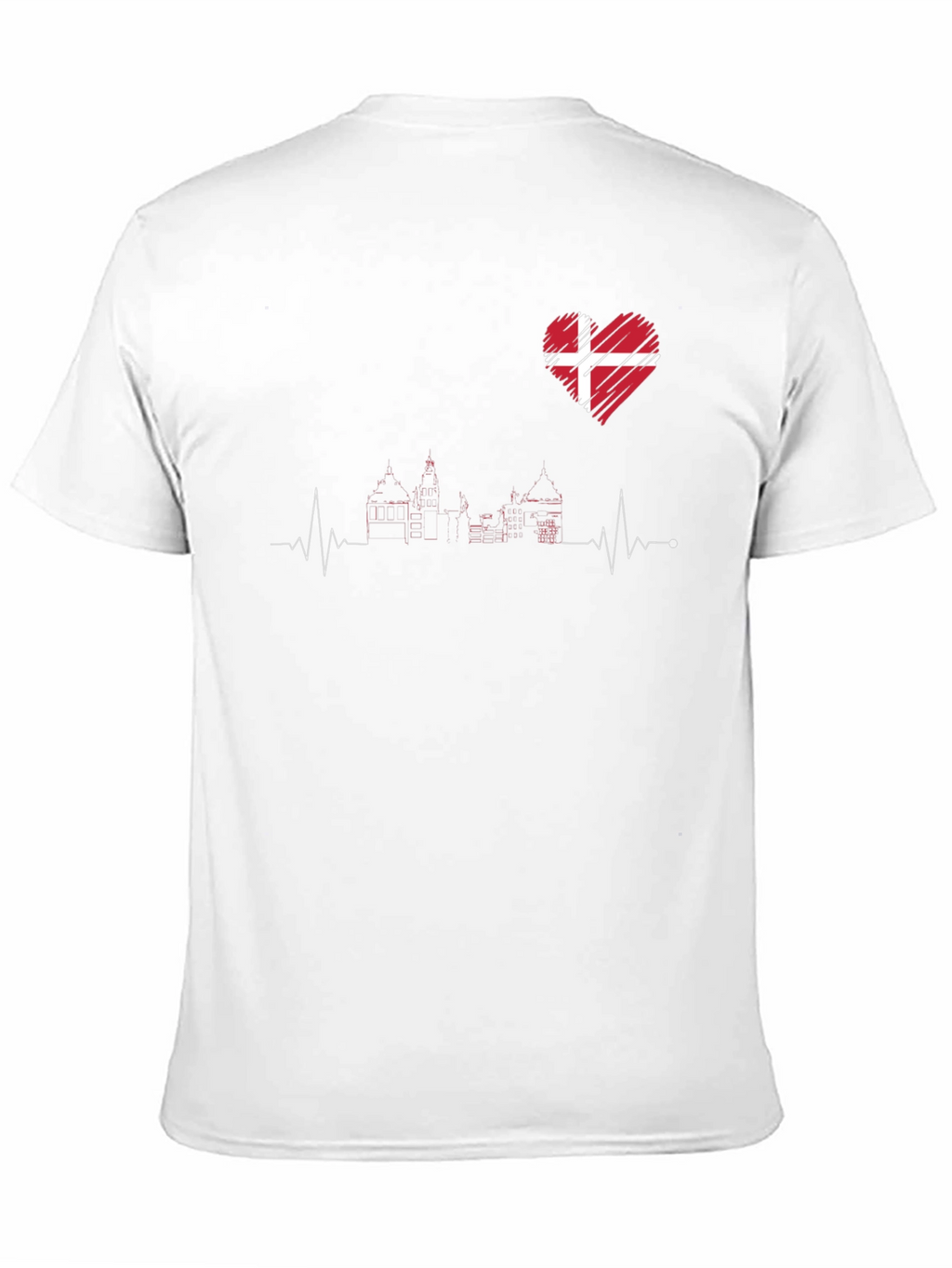 Denmark Love Heartbeat T-Shirt