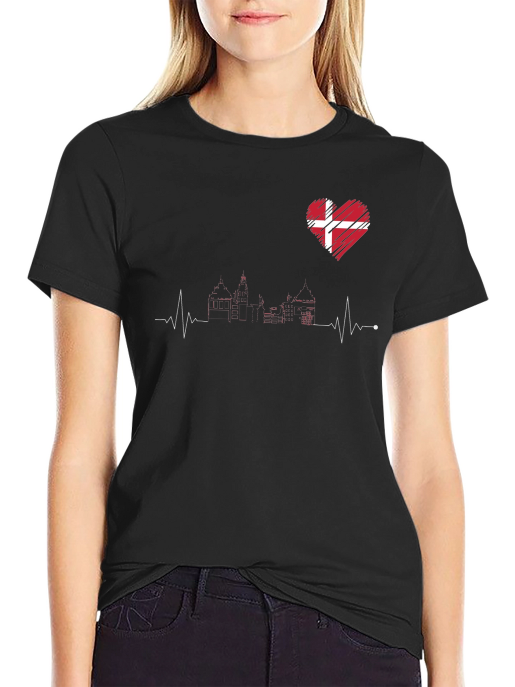 Denmark Love Heartbeat T-Shirt