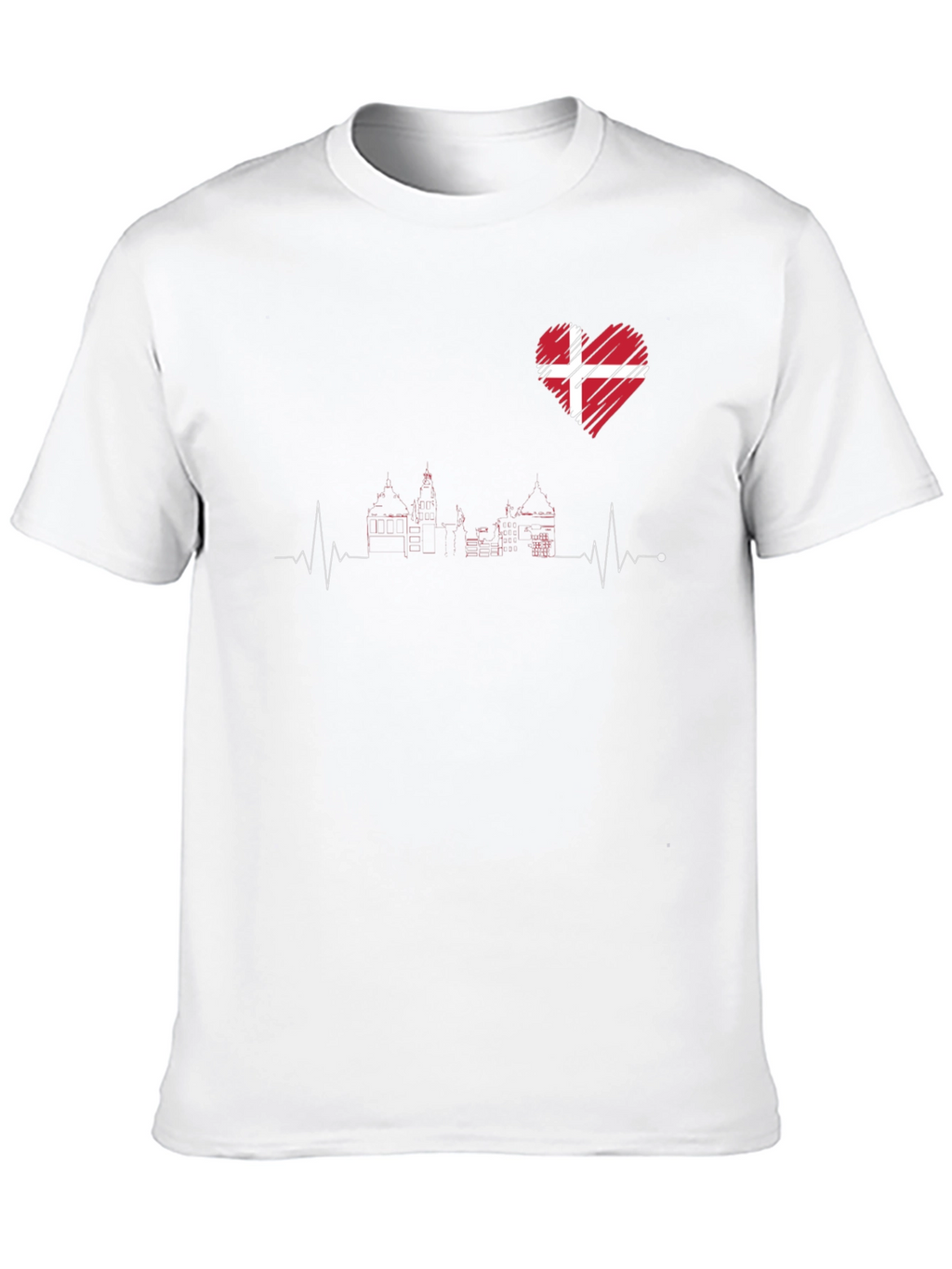 Denmark Love Heartbeat T-Shirt