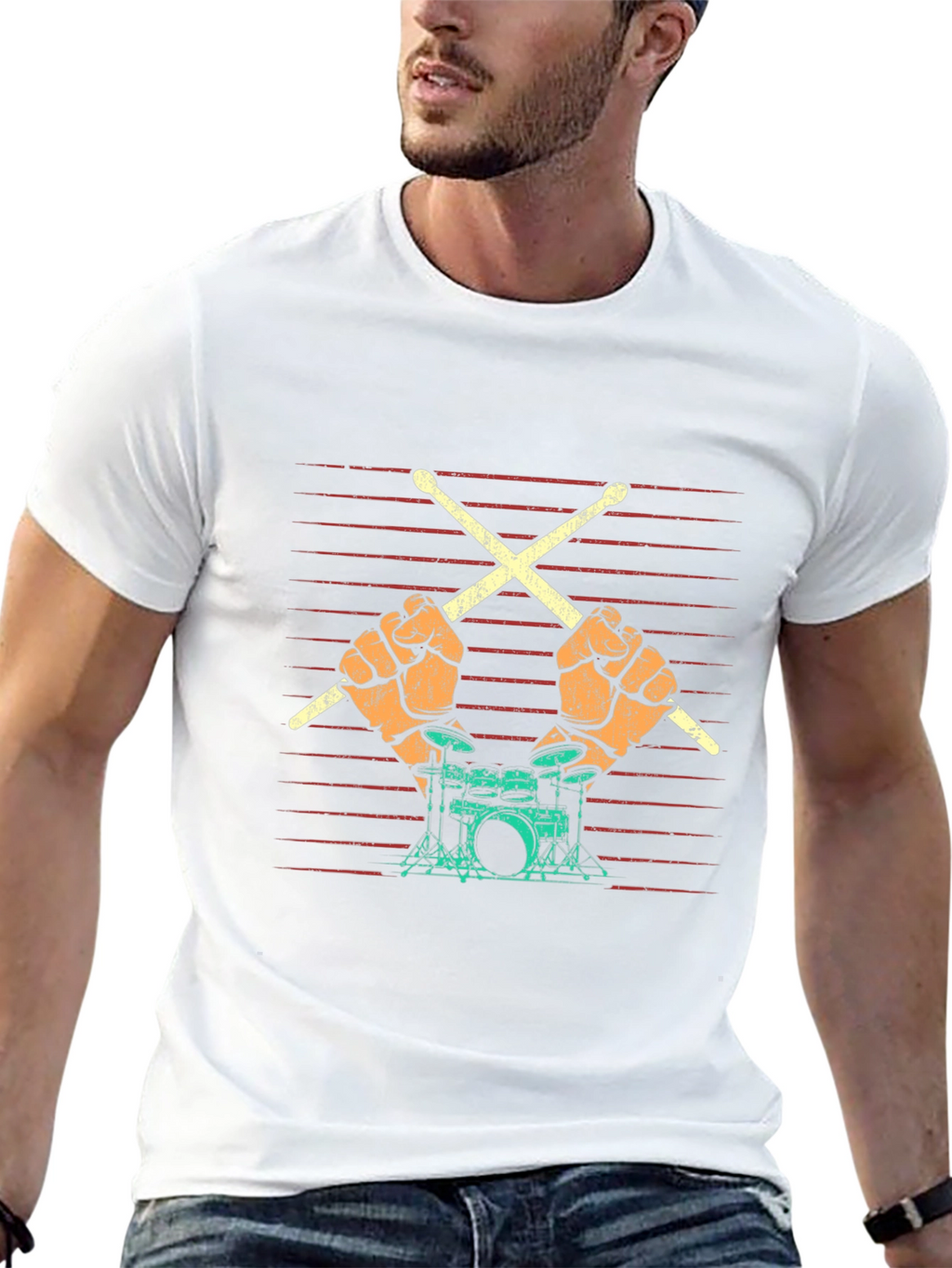 Drummer T-Shirt: Rock and Roll Band Tee