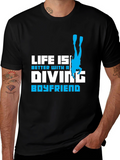 Diving Boyfriend Black T-Shirt - Scuba Diver Love