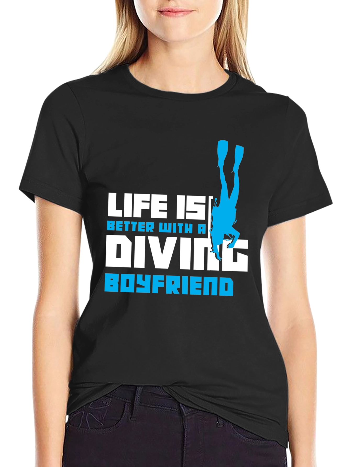 Diving Boyfriend Black T-Shirt - Scuba Diver Love