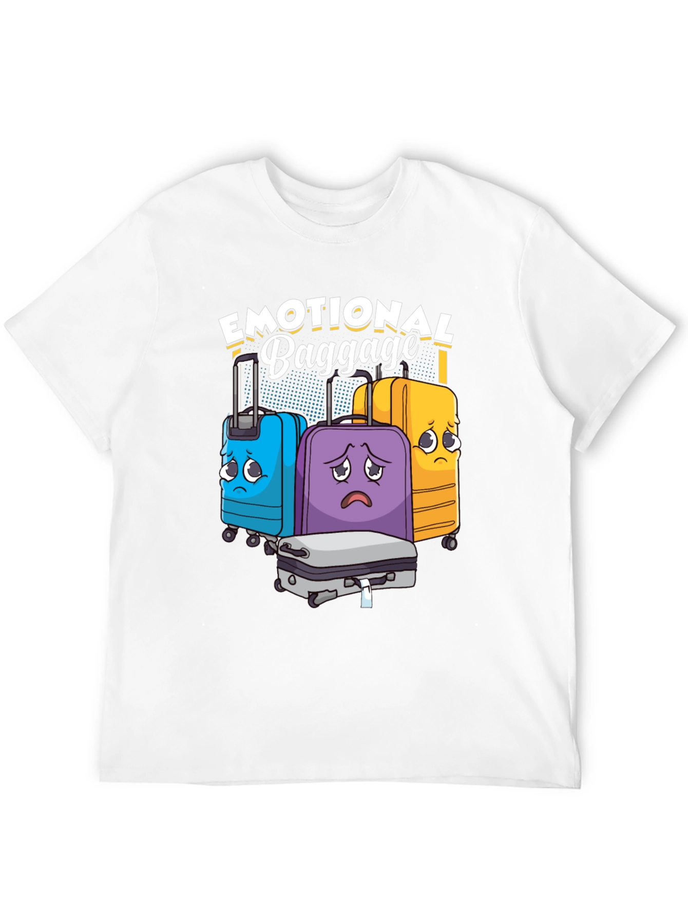 Emotional Baggage T-Shirt Funny Cartoon Suitcases