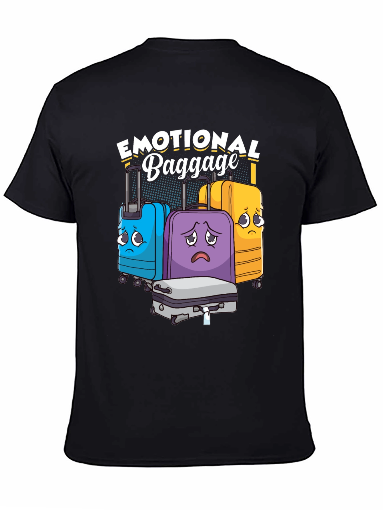 Emotional Baggage T-Shirt Funny Cartoon Suitcases