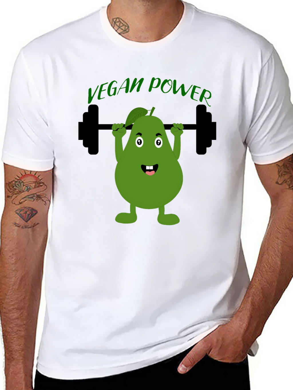 Vegan Power T-Shirt Avocado Gym Tee
