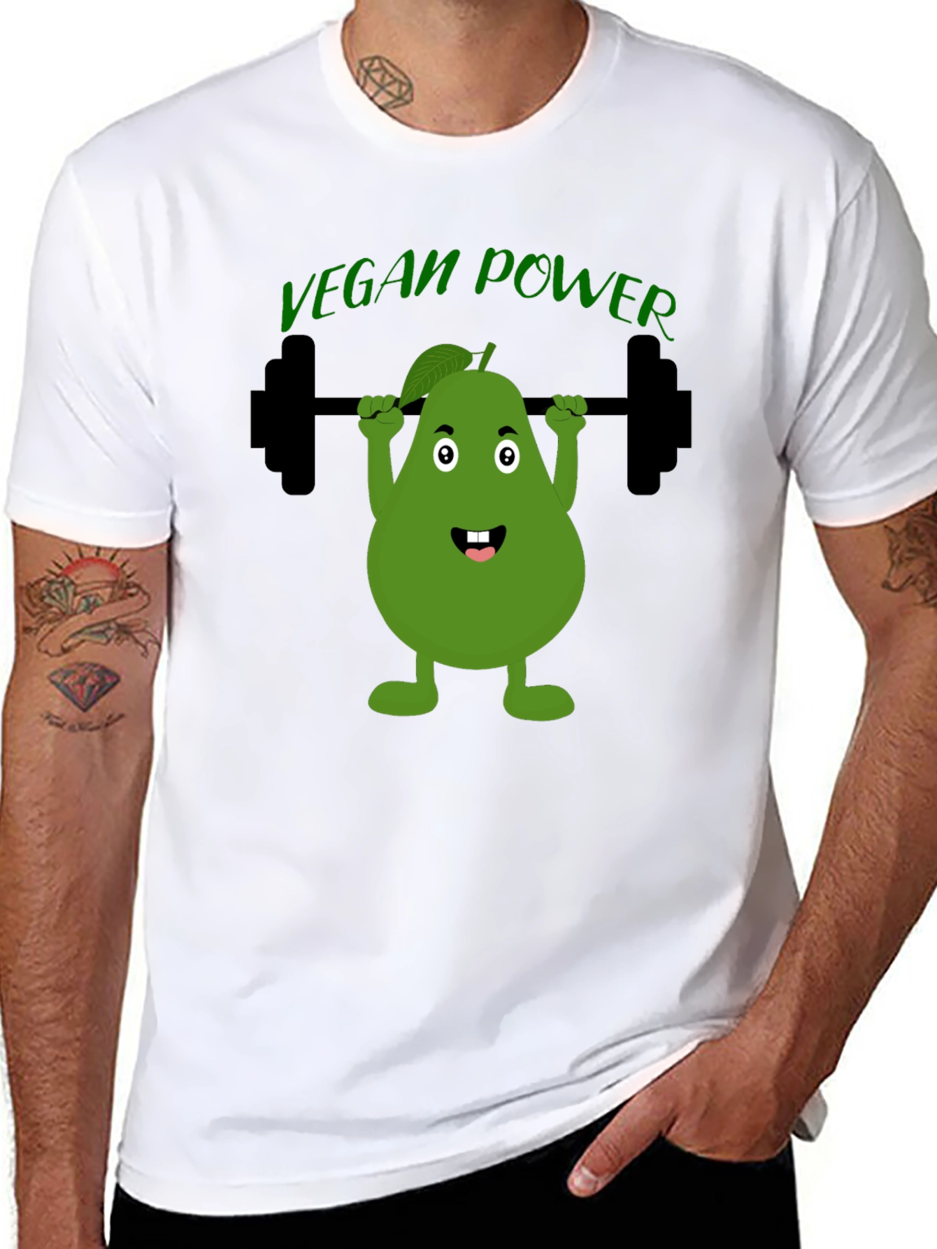 Vegan Power T-Shirt Avocado Gym Tee