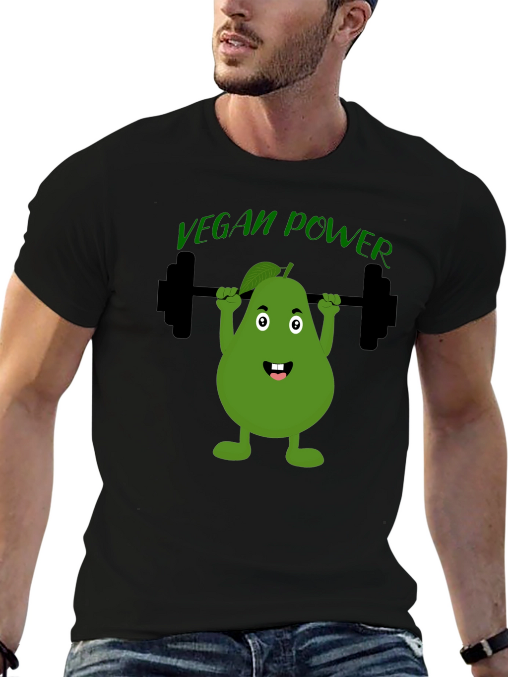 Vegan Power T-Shirt Avocado Gym Tee