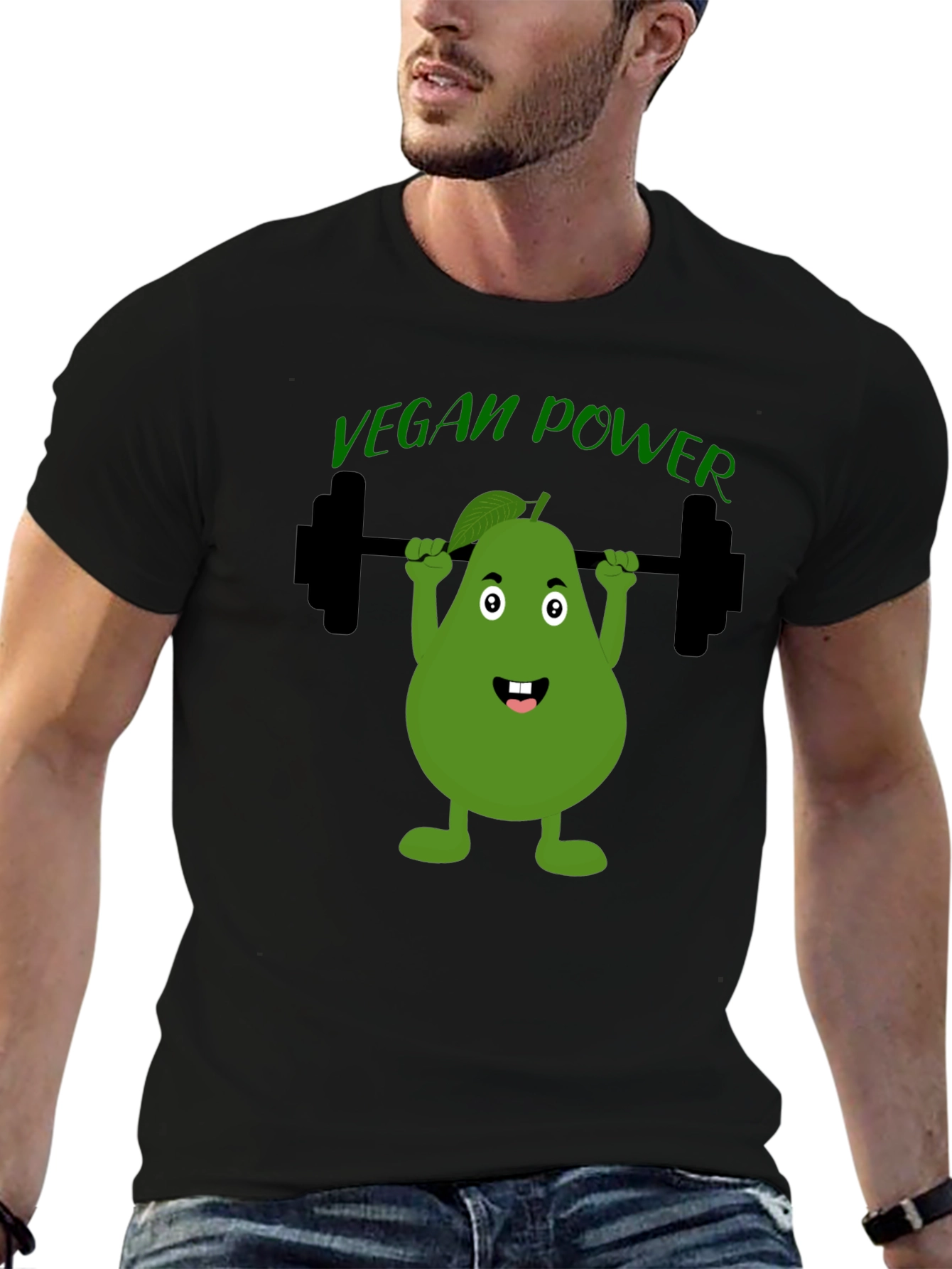 Vegan Power T-Shirt Avocado Gym Tee