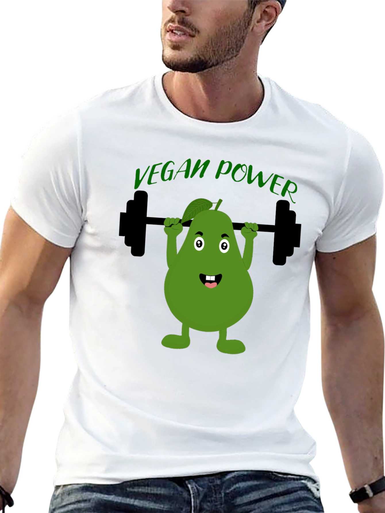 Vegan Power T-Shirt Avocado Gym Tee