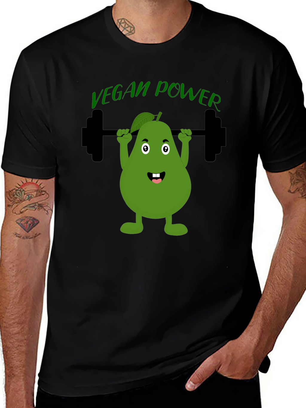 Vegan Power T-Shirt Avocado Gym Tee
