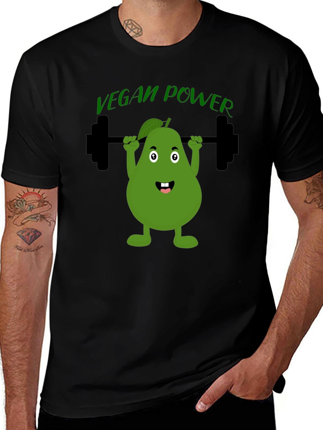 Vegan Power T-Shirt Avocado Gym Tee