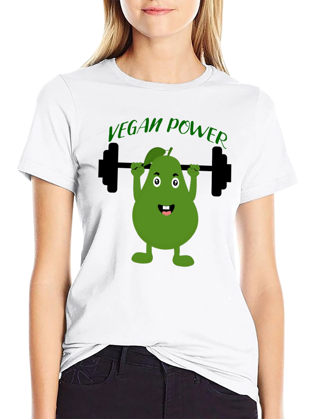 Vegan Power T-Shirt Avocado Gym Tee