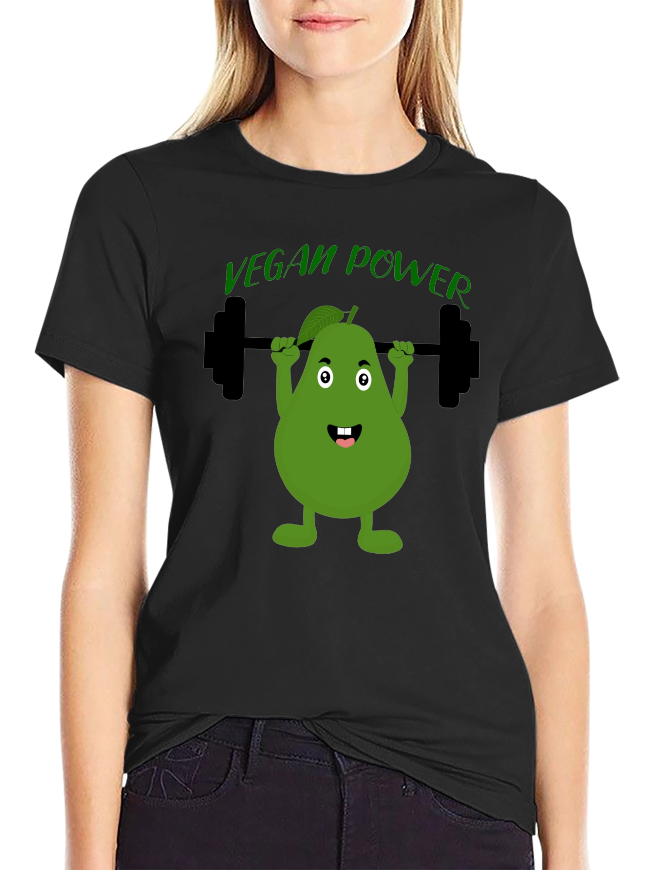 Vegan Power T-Shirt Avocado Gym Tee