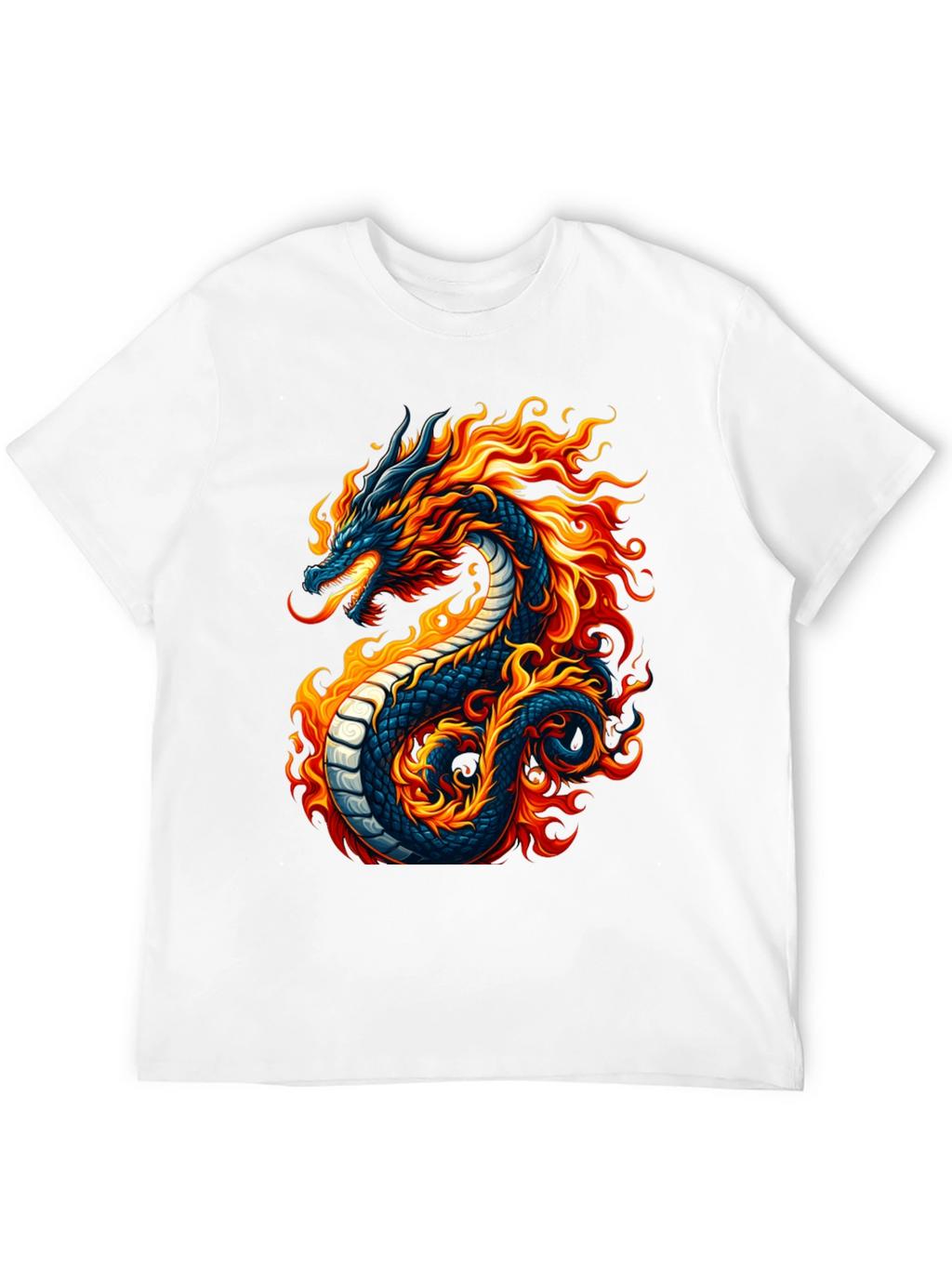 Fiery Dragon Graphic Black T-Shirt
