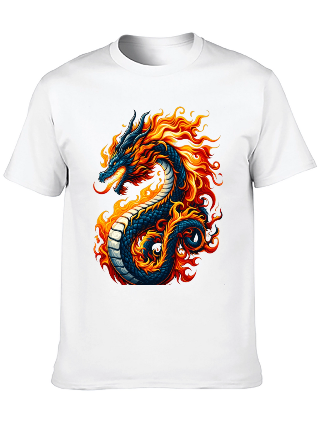 Fiery Dragon Graphic Black T-Shirt