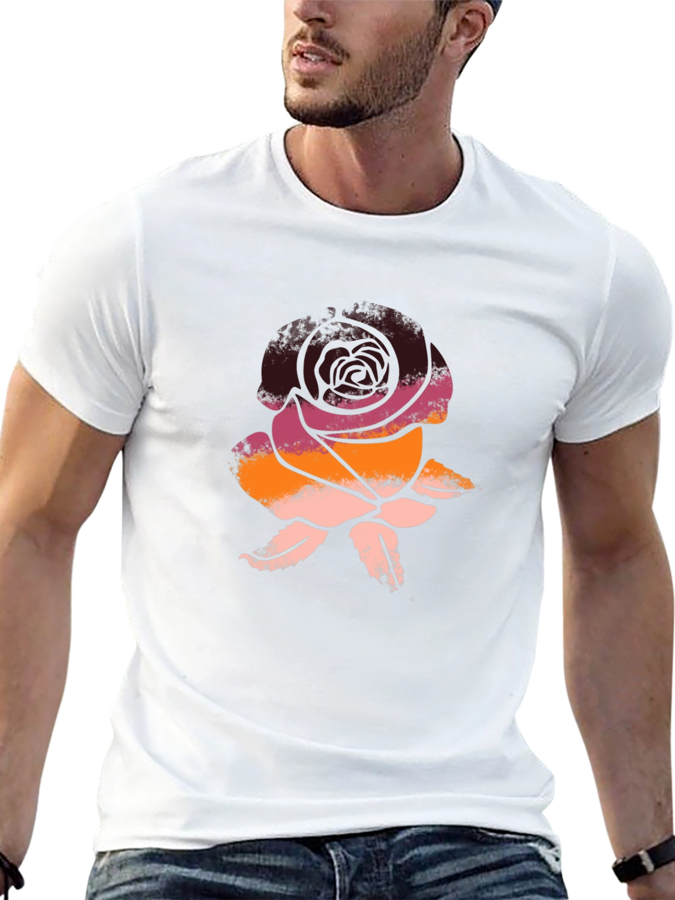Rose Graphic Tee - Soft Cotton Blend