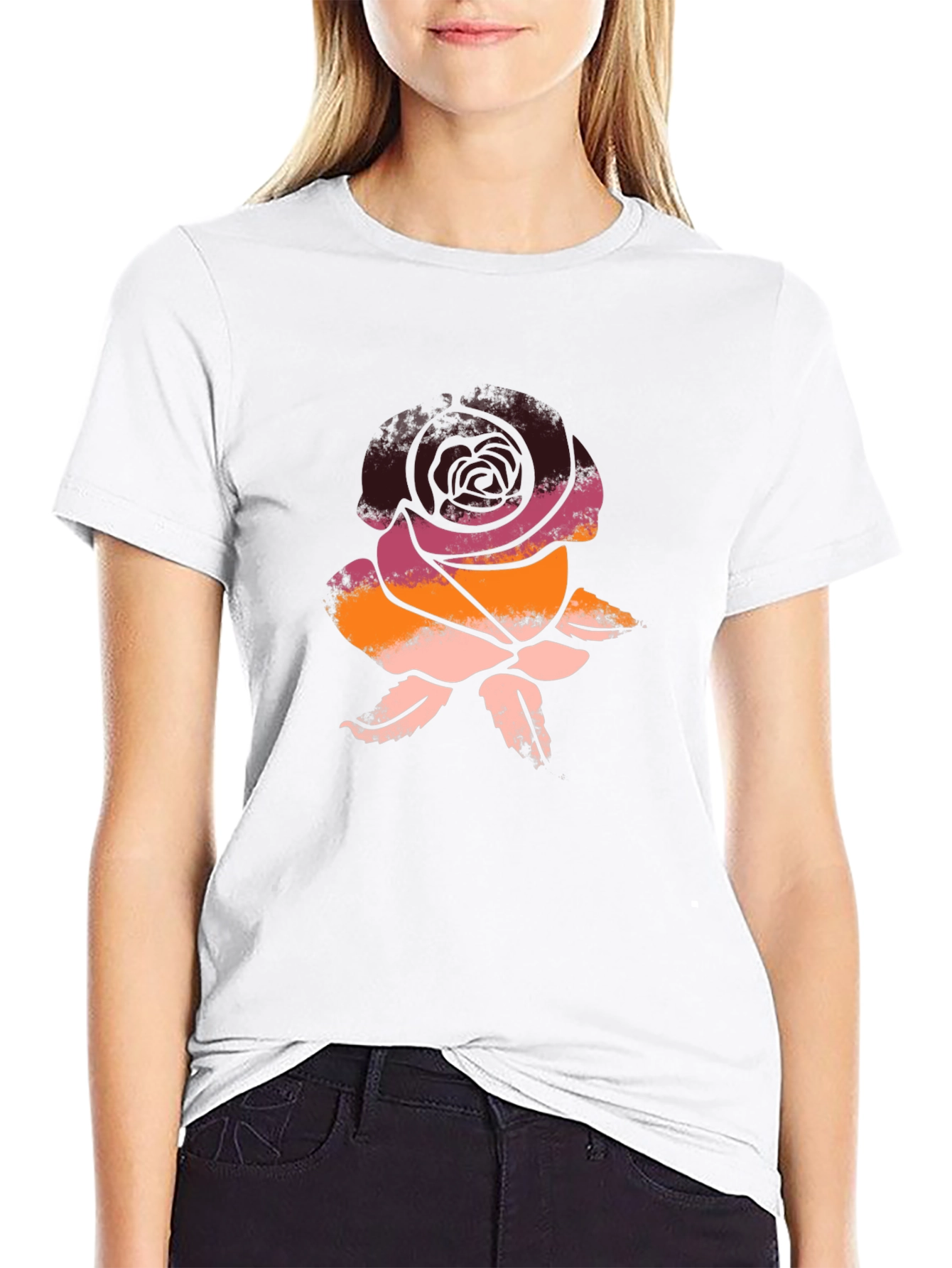 Rose Graphic Tee - Soft Cotton Blend