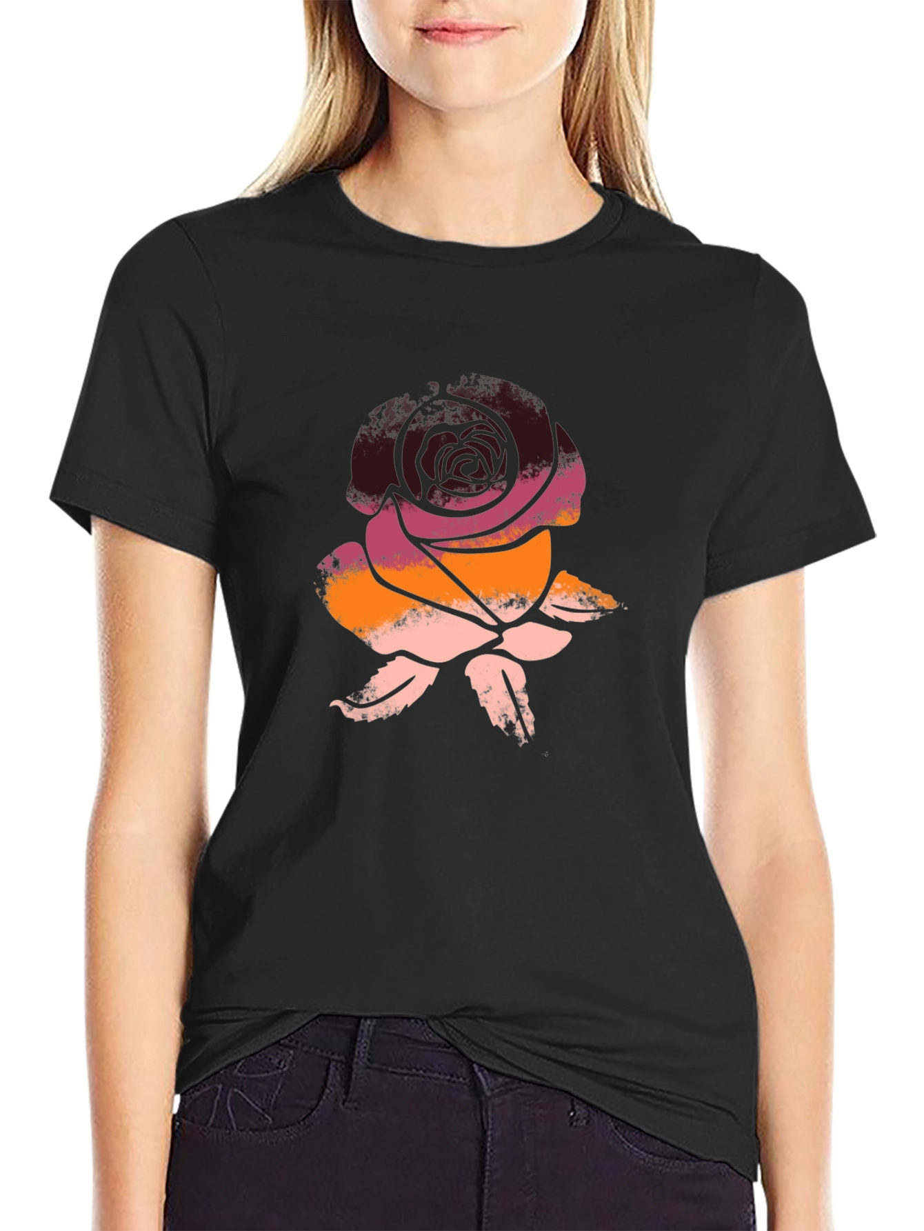 Rose Graphic Tee - Soft Cotton Blend