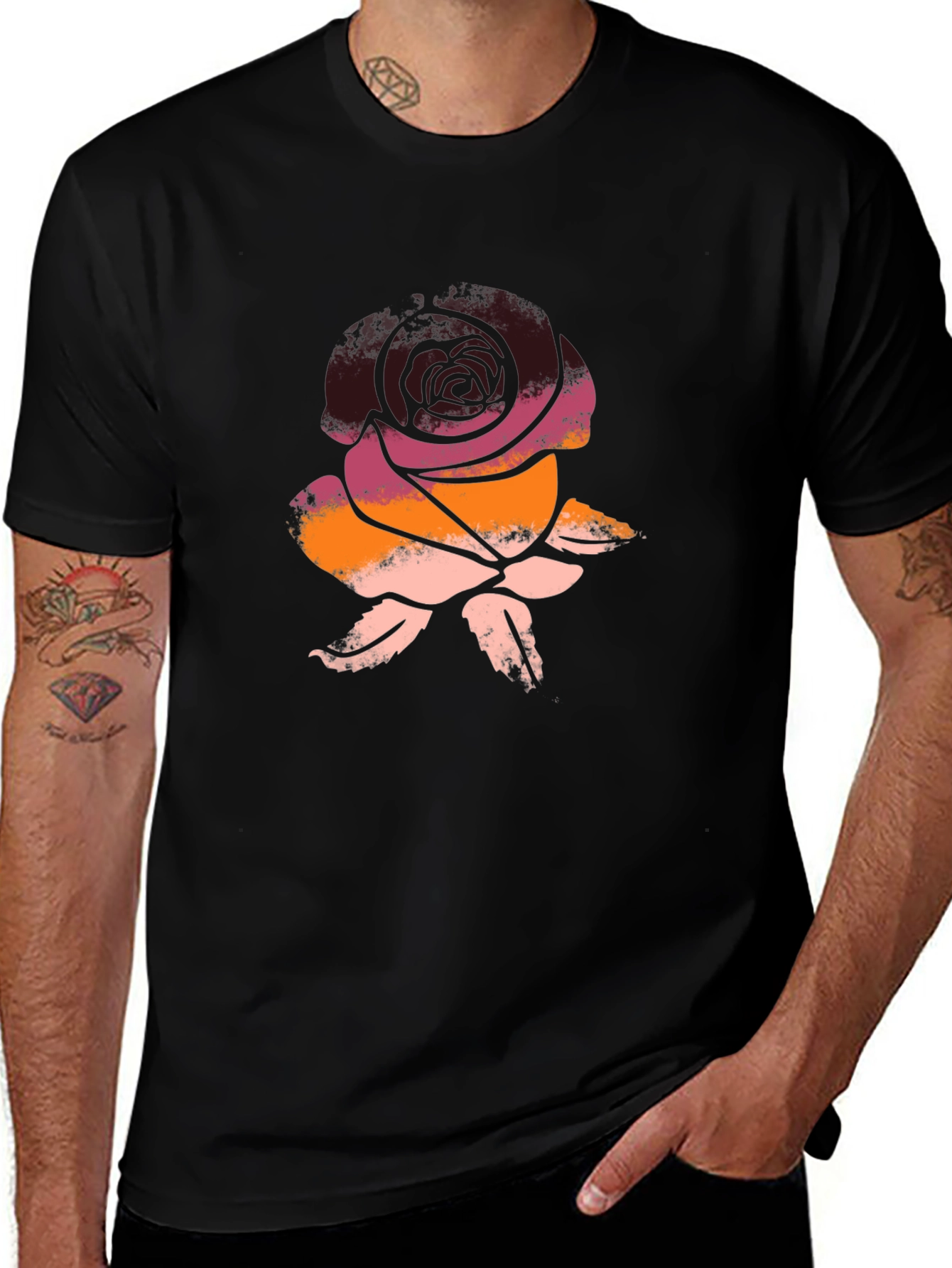Rose Graphic Tee - Soft Cotton Blend