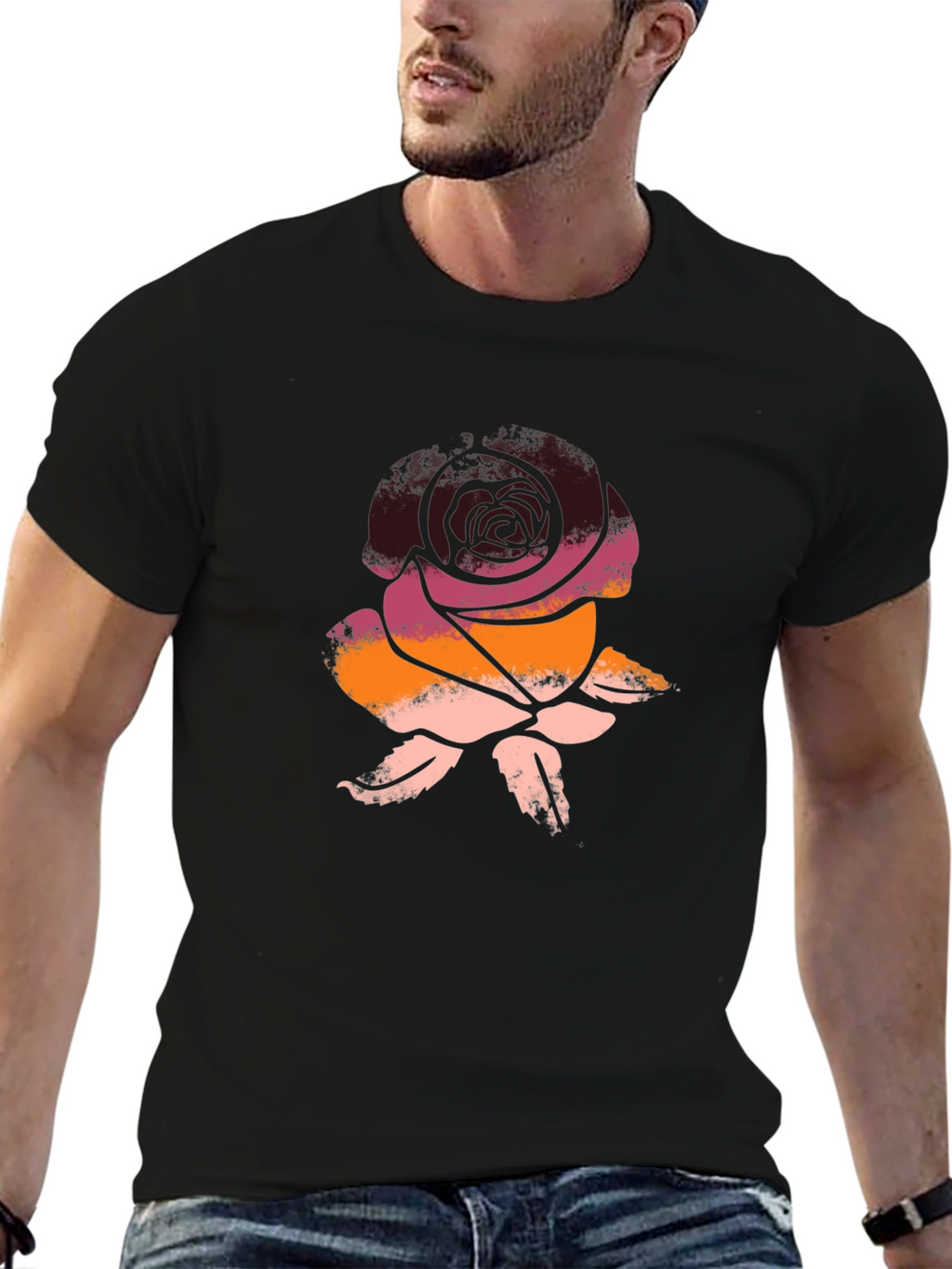 Rose Graphic Tee - Soft Cotton Blend