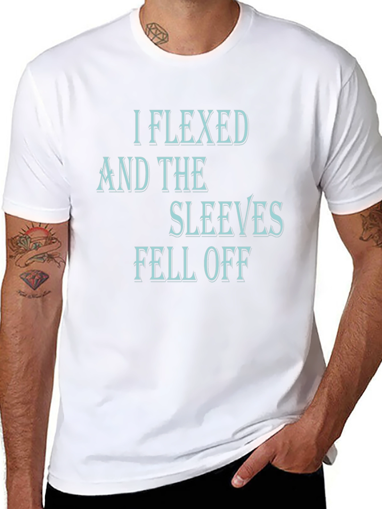 I Flexed and The Sleeves Fell Off Black T-Shirt