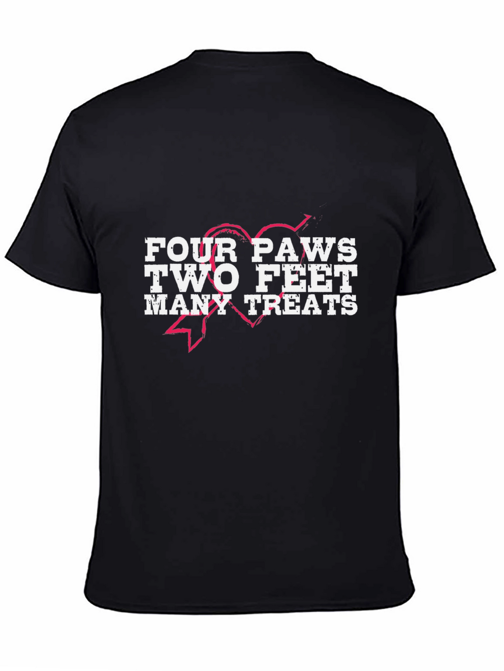Four Paws Two Feet Many Treats Black T-Shirt