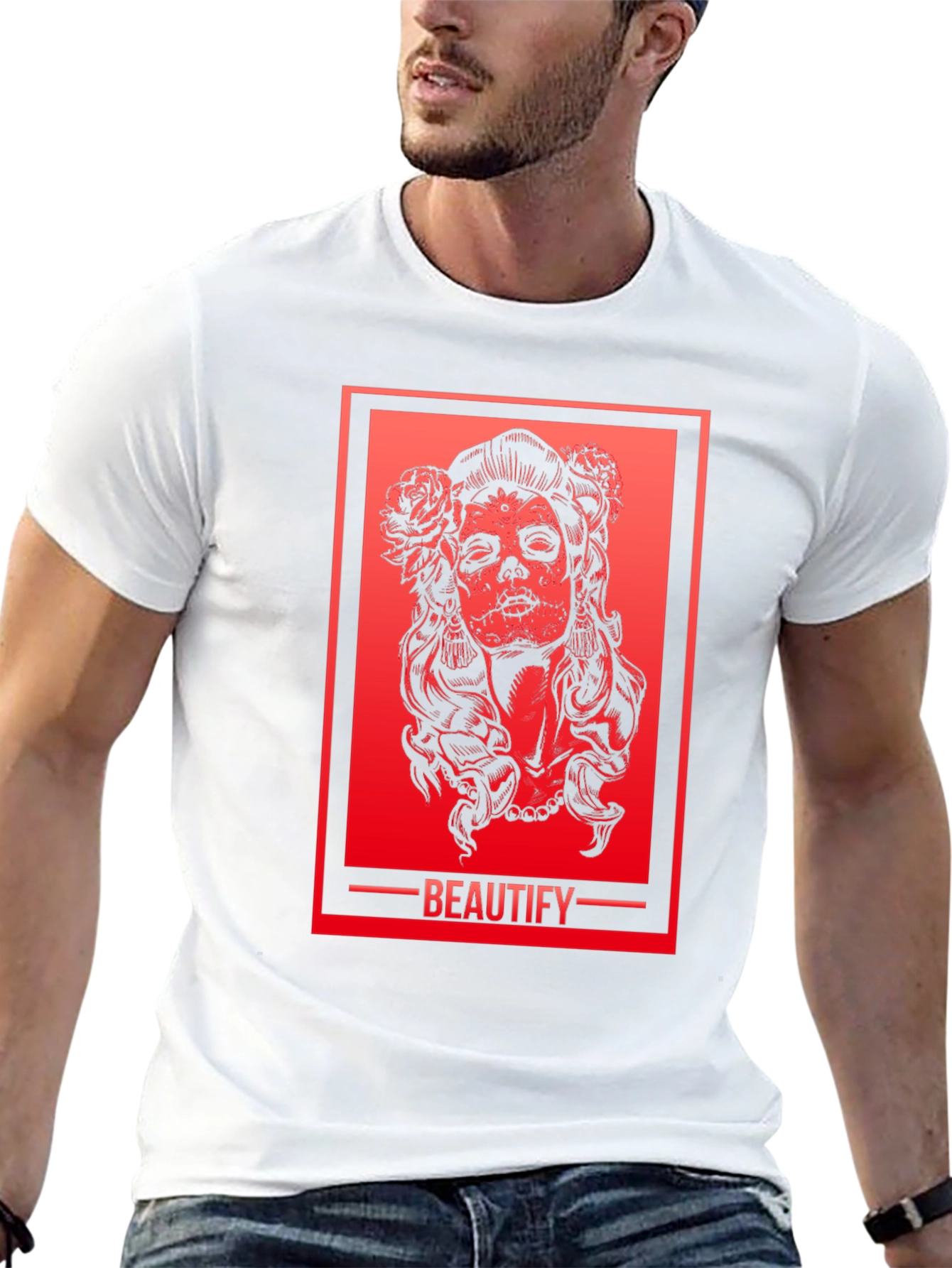 Beautify Sugar Skull Woman Graphic Tee
