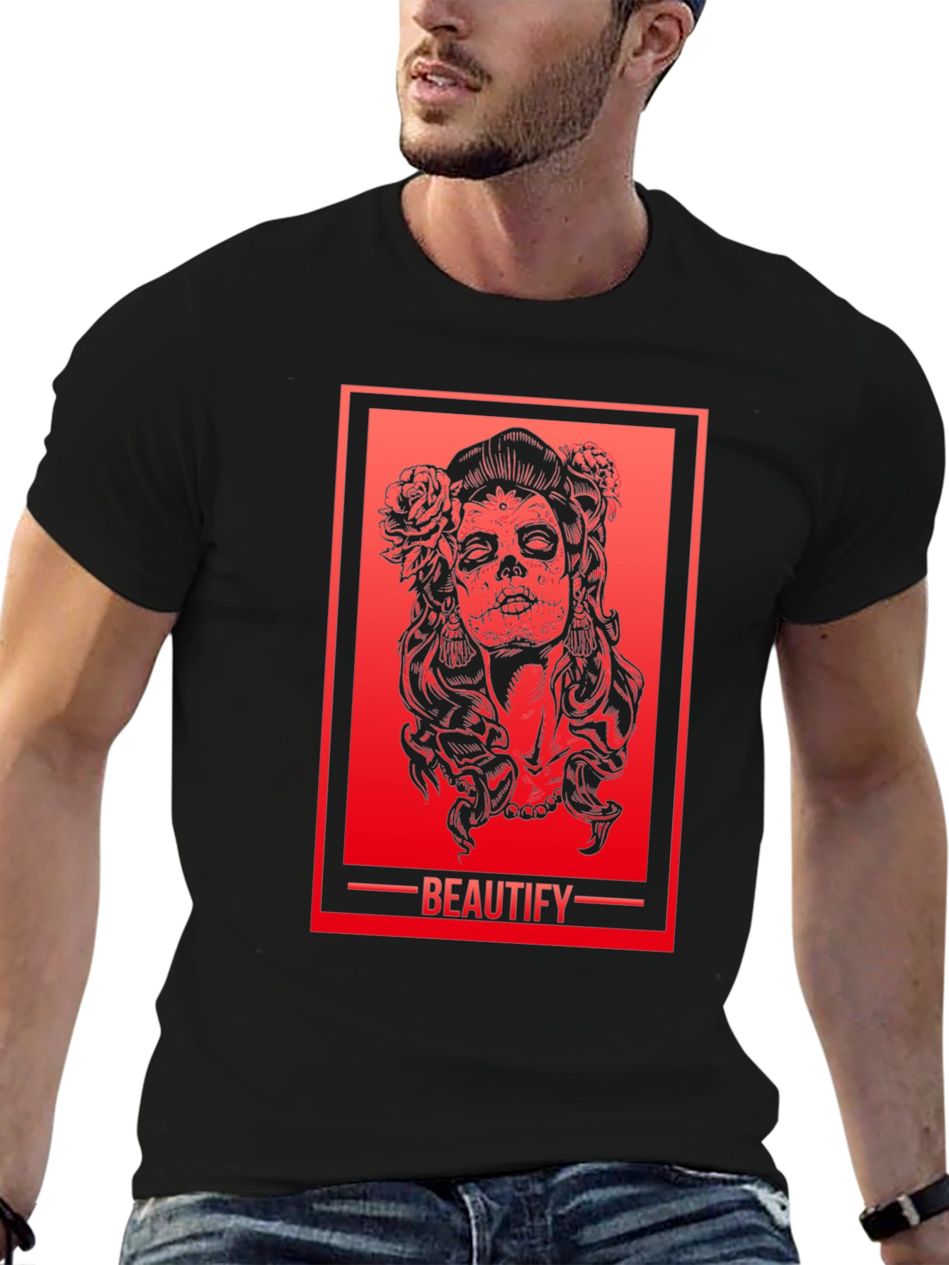 Beautify Sugar Skull Woman Graphic Tee