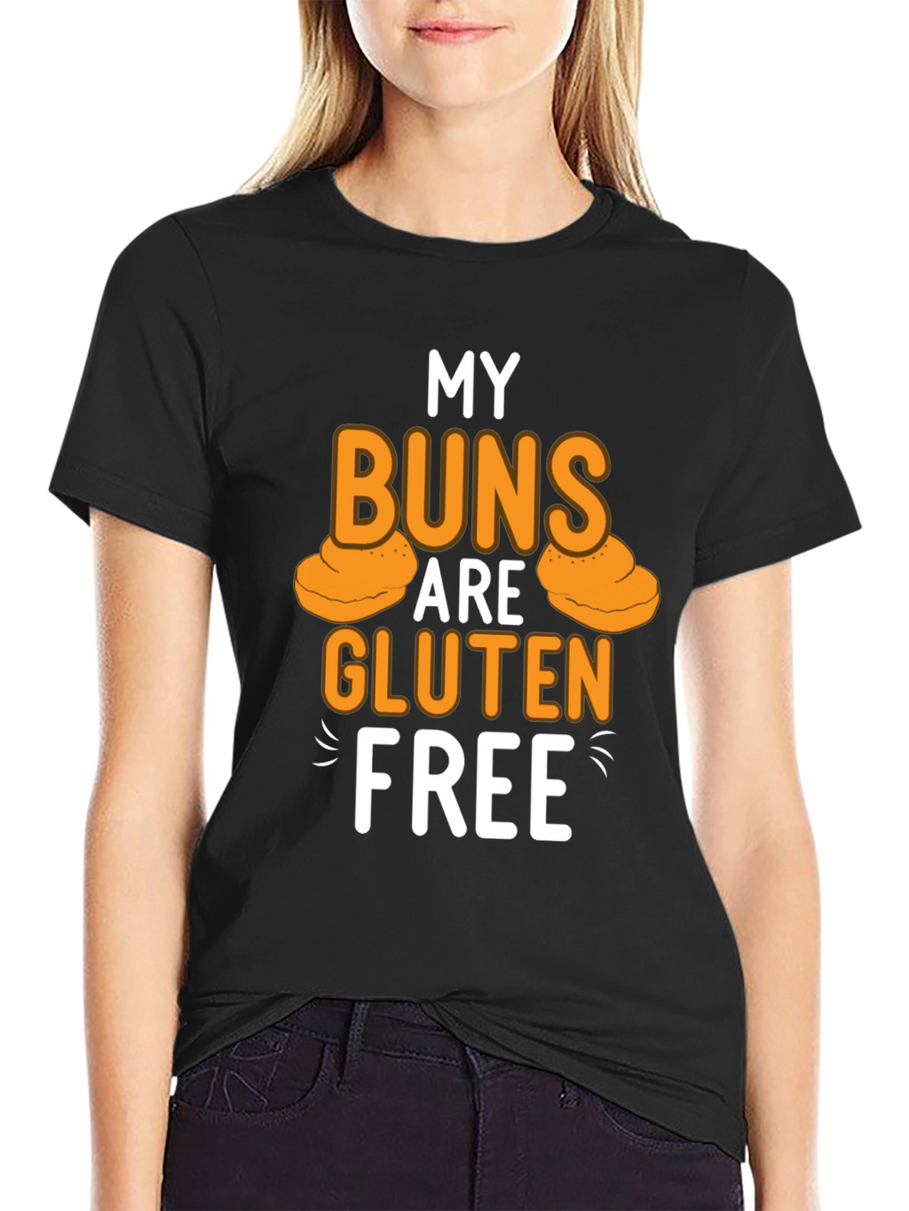 My Buns Are Gluten Free Black T-Shirt