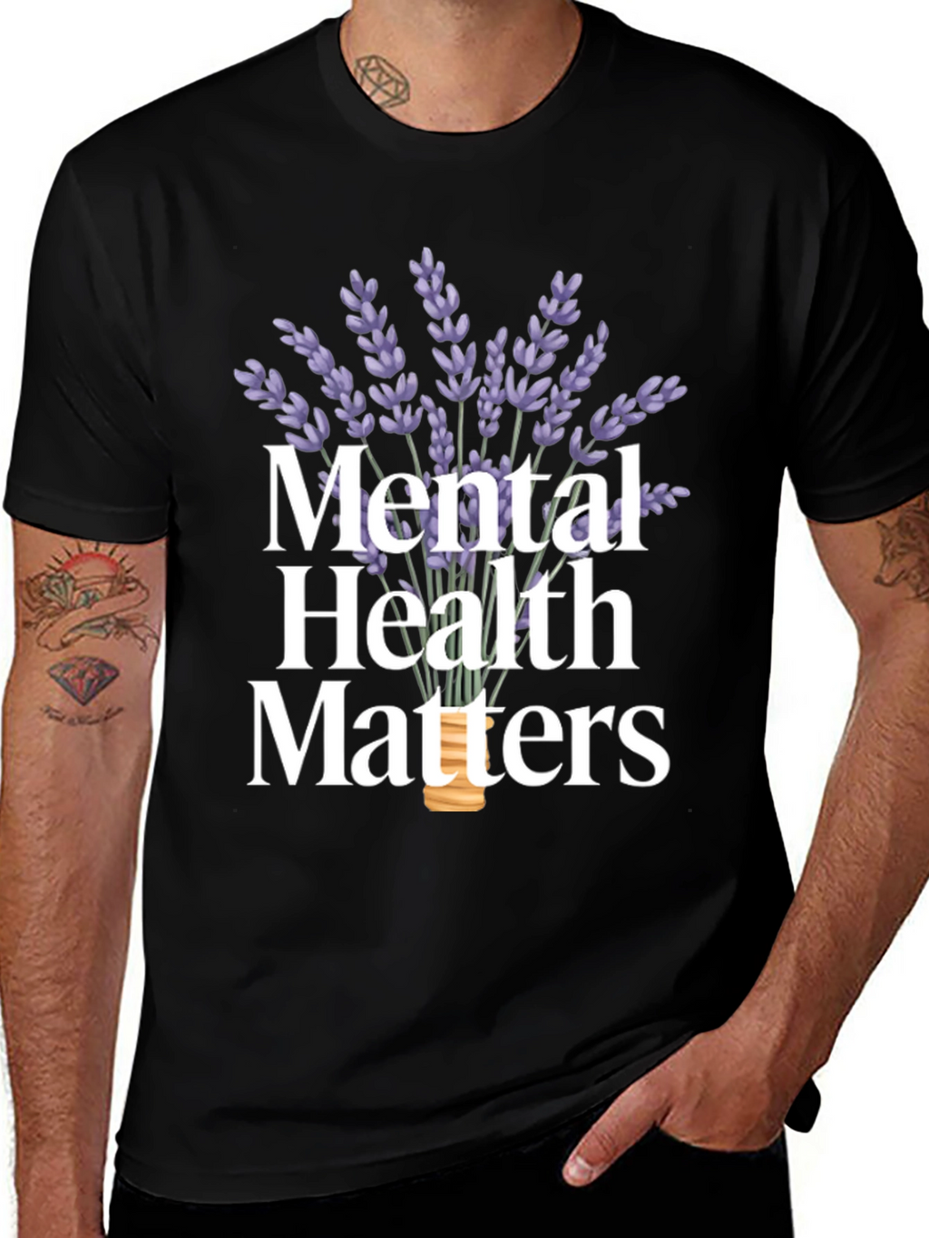 Mental Health Matters Lavender Graphic T-Shirt