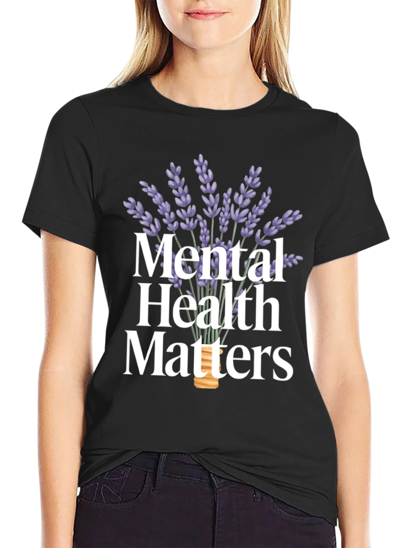 Mental Health Matters Lavender Graphic T-Shirt