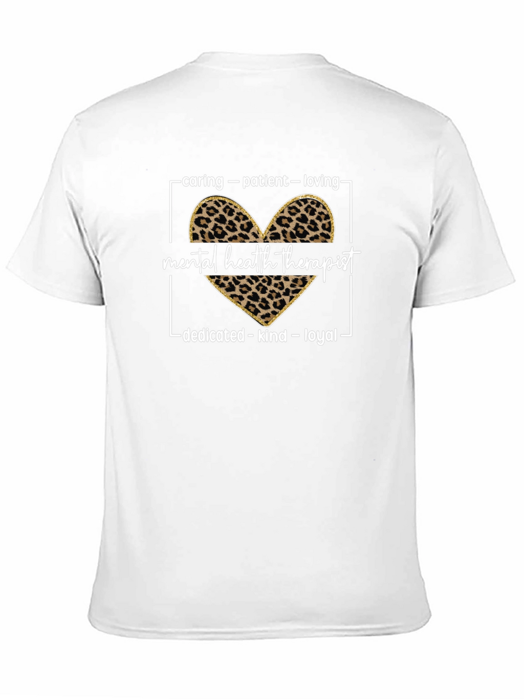 Mental Health Therapist Leopard Print Heart Tee