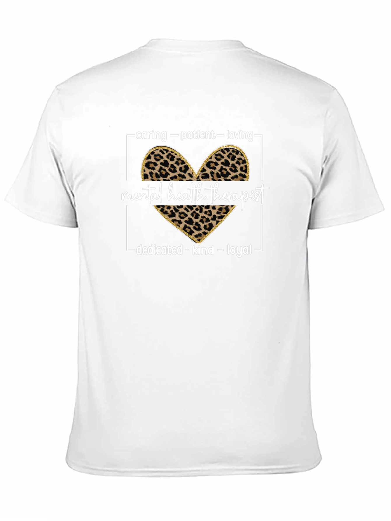 Mental Health Therapist Leopard Print Heart Tee