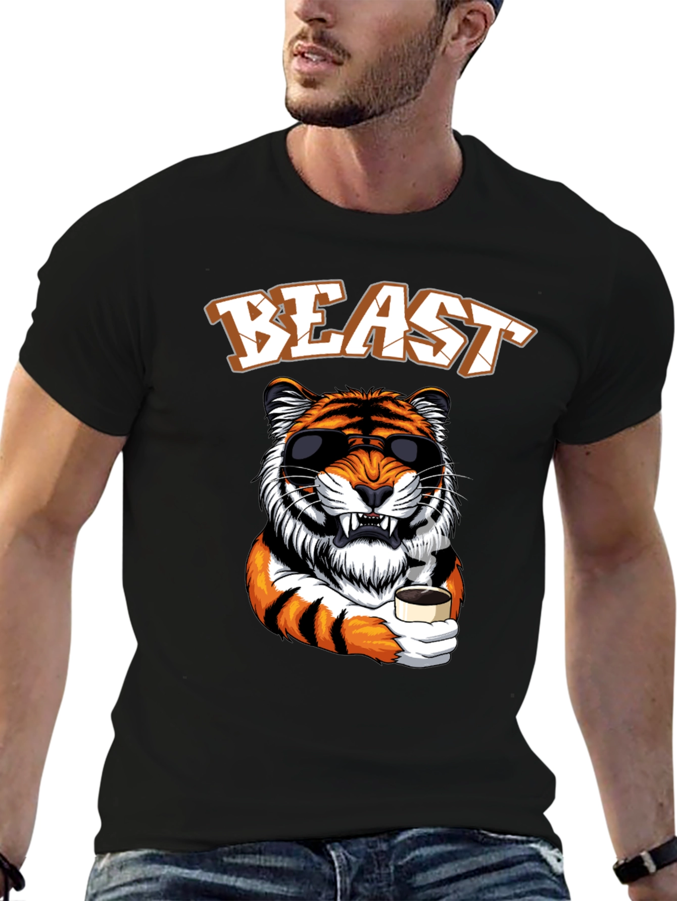 Beast Mode Tiger Graphic Tee - Cool Animal Design