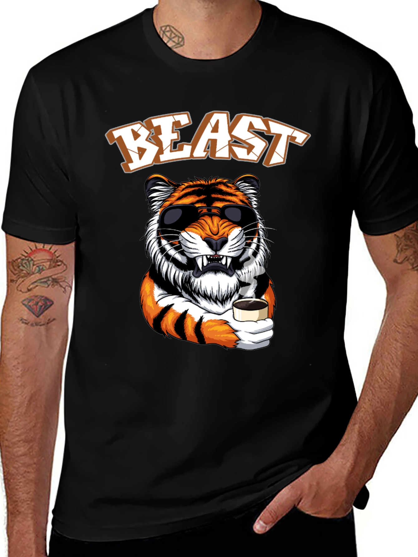 Beast Mode Tiger Graphic Tee - Cool Animal Design