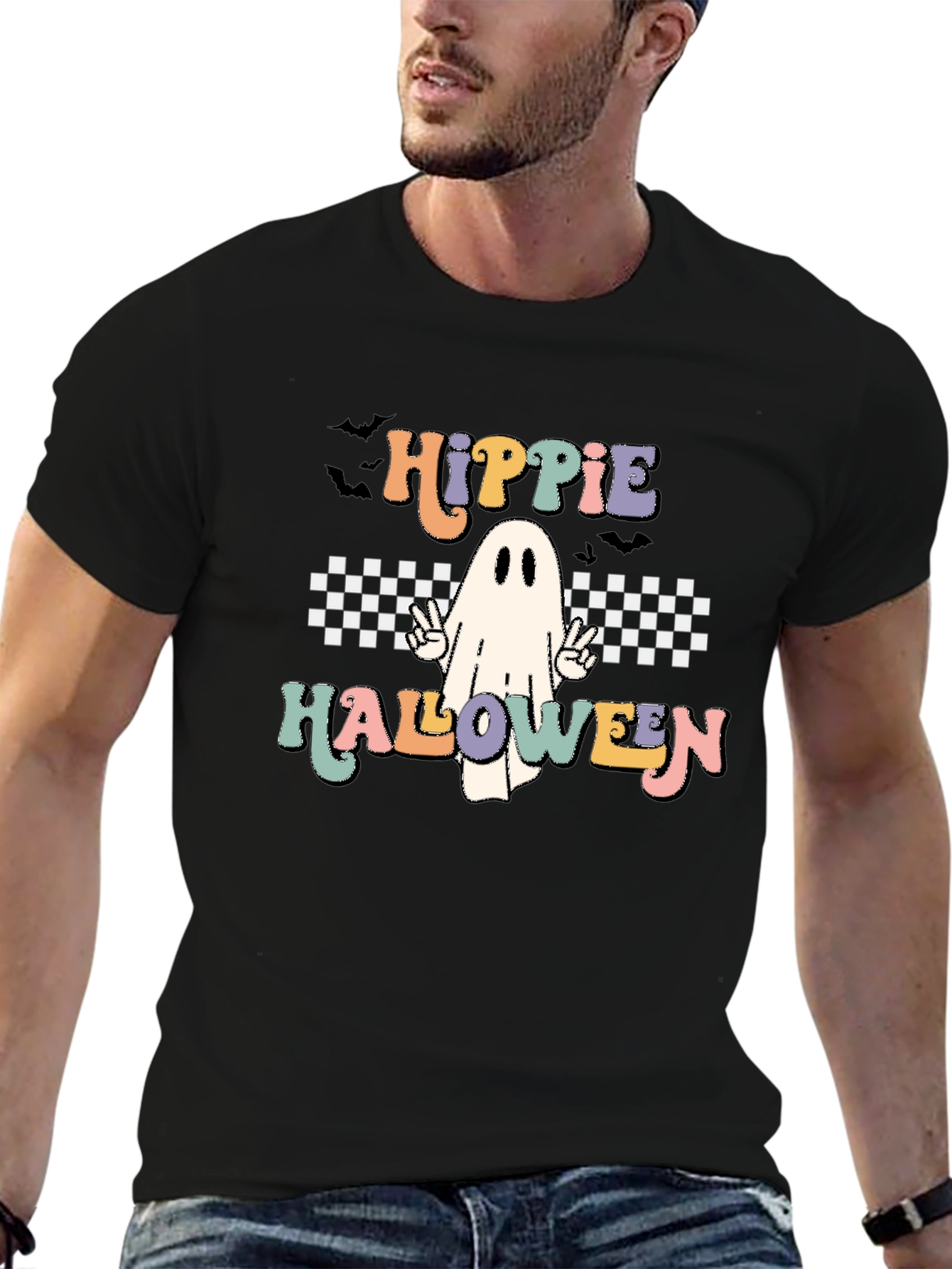 Hippie Halloween Ghost Graphic Tee
