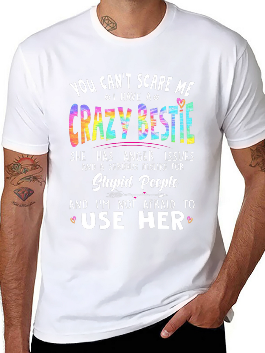 Crazy Bestie Graphic Tee - Novelty T-Shirt