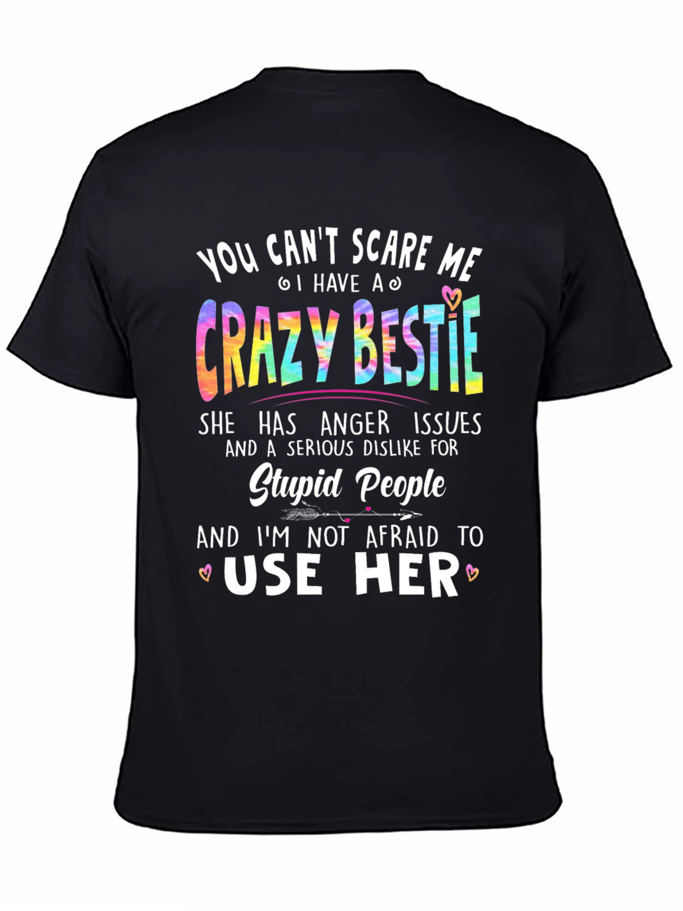 Crazy Bestie Graphic Tee - Novelty T-Shirt