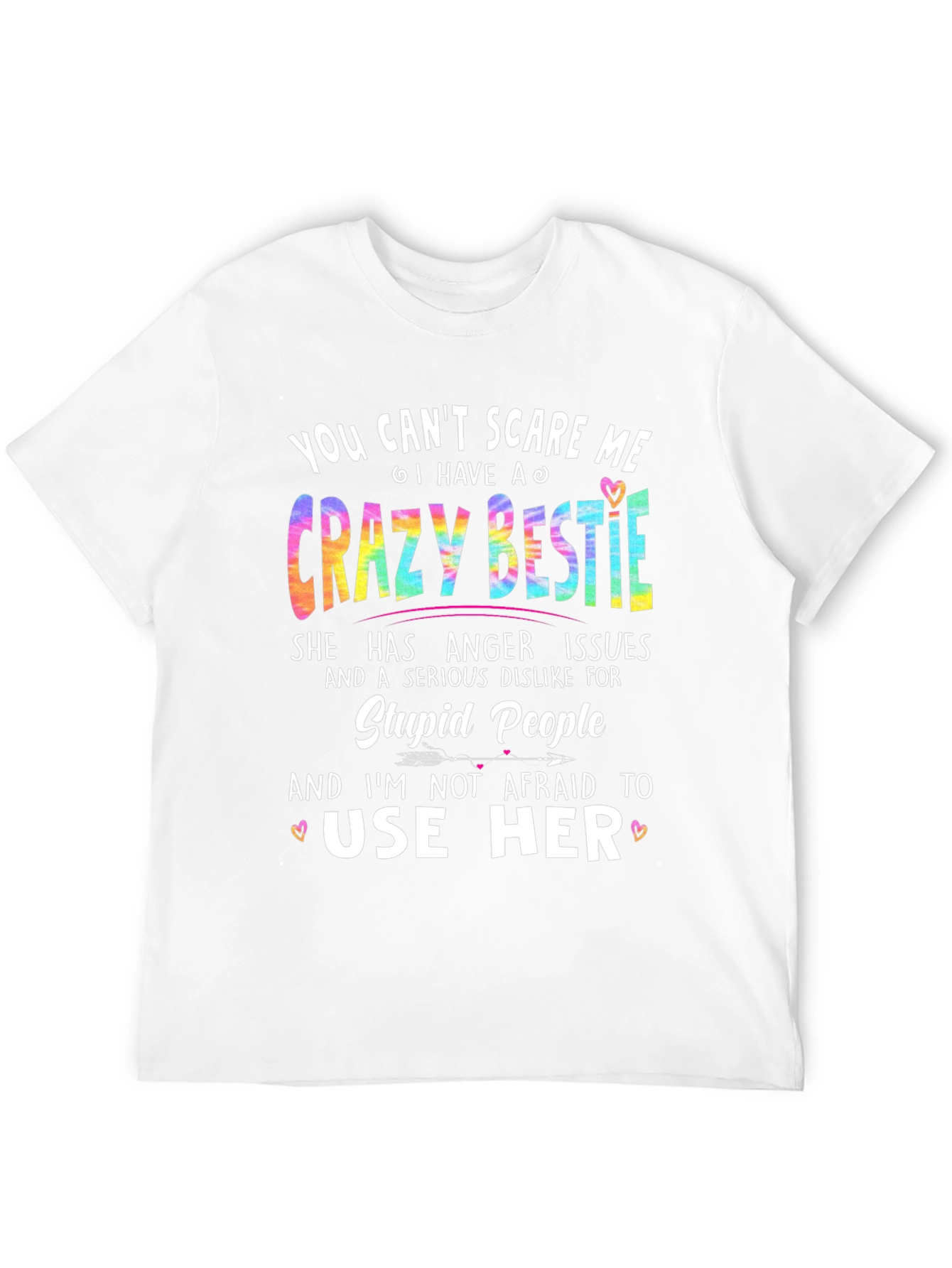 Crazy Bestie Graphic Tee - Novelty T-Shirt
